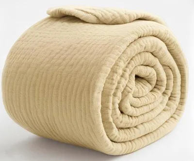 Produktbild von Biologischer Plaid-Decken - 4-Lagen-Katun - 229 x 229 cm - Ivoircrème