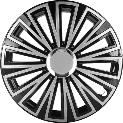 Produktbild von Autofelgenabdeckung SUNSET 16" schwarz-silber für Stahlfelgen
