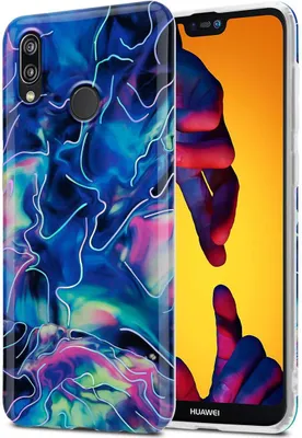 Produktbild von Cadorabo Schutzhülle für Huawei P20 LITE 2018 / NOVA 3E Hülle in Blau TPU Handyhülle Etui Case Cover