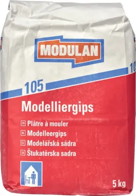 A bag of Modulan 105 Modelliergips.