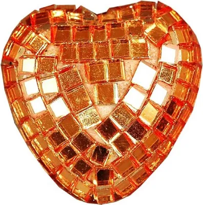 Produktbild von 10 Spiegel-Herzen 3cm, Dekoherz, Tischdeko, Partydeko. Orange