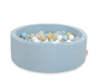 Produktbild von Trockene Minky-Bällebad 90 cm mit 300 bunten Bällen dimblau