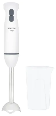 Stabmixer 600 W, 2 Stufen, Edelstahl, inkl. Messbecher 600 ml, Weiß