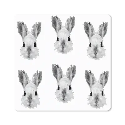 Produktbild von MuchoWow® Mauspad Mousepad Vintage - Kaninchen - Schnittmuster 20x20 cm - Mousepads - Maus Mat - Pad - Mausunterlage - Desk Mat - Bureauartikeln
