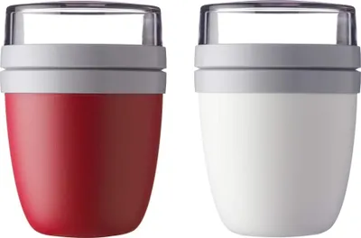 Produktbild von Mepal Lunchpot Ellipse 2-er Set Lunchbox (Nordic Red und Weiss)