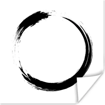 Produktbild von MuchoWow® Poster Eine schwarz-weiße Illustration des Ensō-Zeichens 50x50 cm - Wohnzimmerdekoration