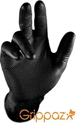 Produktbild von Nitrilhandschuhe (50er-Pack) Größe L latexfrei robuste und rutschfeste Arbeitshandschuhe - GRIPPAZ