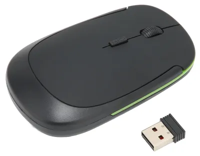 Obrázok produktu pre Bezdrôtová myš 2,4 GHz, presné sledovanie, 3 úrovne DPI, nastaviteľná, ultratenká, počítačové príslušenstvo, čierna