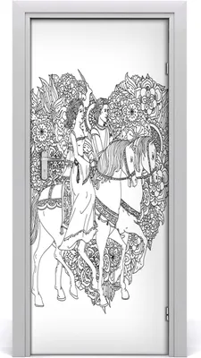 Produktbild von Tulup Türaufkleber 85x205 cm Dekorative Aufkleber Selbstklebend Wasserdichte Tapete Abnehmbar Schlafzimmer Wohnzimmer Wohnkultur - Aufkleber selbstklebend Mann und Frau