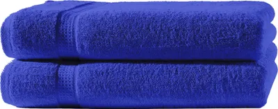 Produktbild von 2 Badetücher royal blau 100x150 cm Set Baumwolle Frottee Badetuch groß XXL weich