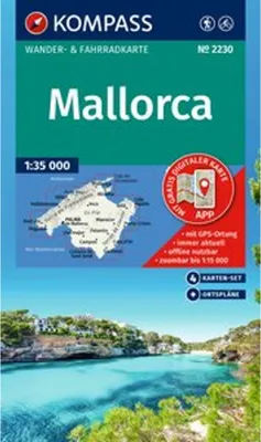Obrázok produktu pre KOMPASS Súbor turistických máp 2230 Mallorca (4 mapy) 1:35 000