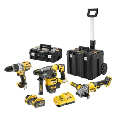 Produktbild von DeWALT DCK358X2T Akku Schlagbohrschrauber + Kombihammer + Winkelschleifer 54V