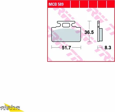 Produktbild von TRW Bremsbelagsatz MCB589 Ariba ZB50P AB22