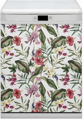 Produktbild von Abwaschbar 60x70 cm Geschirrspüle Magnetmatte Küche Dekorative  - Tropische Blumen