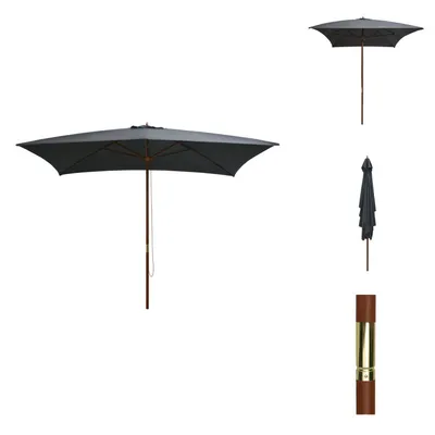 Produktbild von vidaXL Sonnenschirm mit Holz-Mast 200×300 cm Anthrazit -  Sonnenschirme & Sonnenschutze