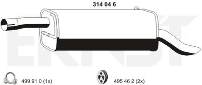 Produktbild von ERNST 314046 Endschalldämpfer für FORD FUSION (JU) Auspuff
