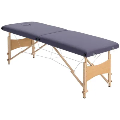 Produktbild von Massageliege – Klappbare Massageliege – Klappbare Behandlungsliege – Kosmetikliege – Physiotherapieliege – Maße: 186 x 60 x 61–87 cm – Lila