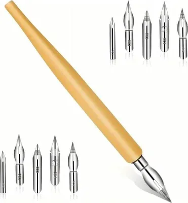 Produktbild von 1 Schreibfeder, 10 Comic-Stiftspitzen, Federhalter und Halter Set, Ideal für Kalligraphie Füller, Künstler und Schönschreiben
