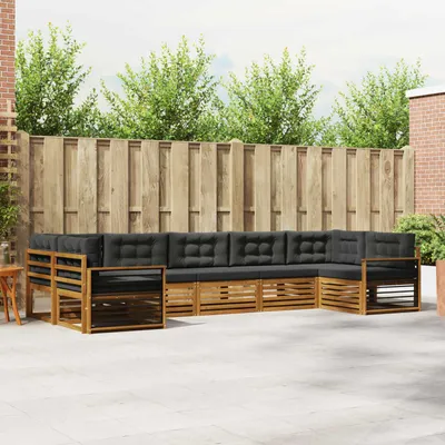 Produktbild von "Neues Produkt" Sofagarnituren - CLORIS - Terrassen-Sofa - 7 pcs - Natur und Anthrazit Massivholz Akazie - Modern Gartensofas V1595