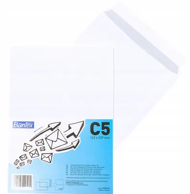 Produktbild von Weißer C5-Umschlag HK 162 x 229 mm BANTEX, 25 Stück