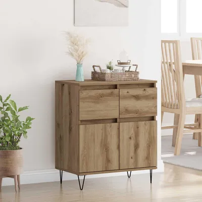 Productafbeelding van vidaXL Dressoir Artisan-Eik, 60 x 35 x 70 cm, samengesteld hout en ijzer