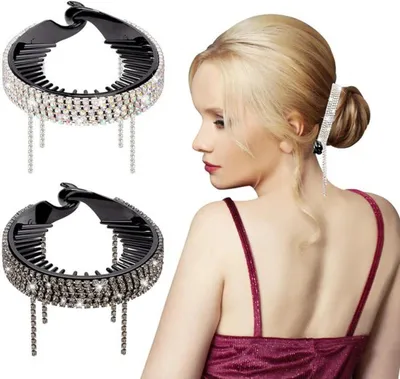 Produktbild von Azomor® Glänzende Haarnadeln mit Strass und Fransen für elegante Frisuren