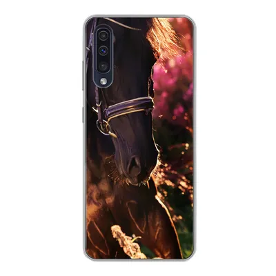 Produktbild von MuchoWow® Handyhülle Schutzhülle Hülle für Samsung Galaxy A30s Pferd - Sonne - Porträt Silikon Softcase Handy Hülle - Karteninhaber