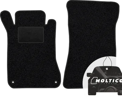Produktbild von moto-MOLTICO Vorne Fußmatten Auto Velours Autoteppiche Schwarz Automatten Set 2-teilig passend für Mercedes-Benz C-Klasse W203 Coupe 2001-2008