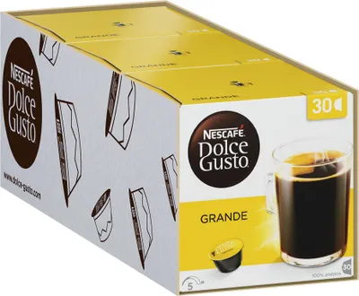 Produktbild von Nescafé Dolce Gusto Grande Vorratsbox, 3er Set, Kaffee, Cafe mit Crema, Kaffeekapseln, 3 x 30 Kapseln