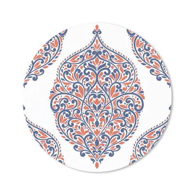 Obrázok produktu pre Podložka pod myš - Vzory - modrá - oranžová - 50x50cm - Rohožka pod myš