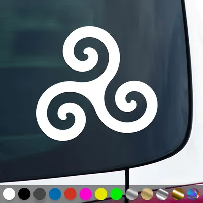 Produktbild von PantherPixel Triskele Aufkleber Keltische Kelten Wikinger Sticker Auto Geschenkidee Farbe Weiss