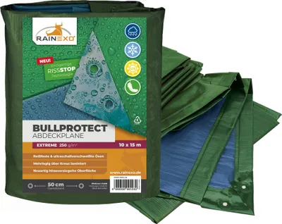 Produktbild von Rainexo Abdeckplane in Grün/Blau 250g/m² 10x15m "Premium"