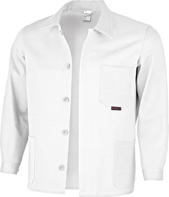 Produktbild von Qualitex Arbeitsjacke - lange favorit-Werkstattjacke aus reiner Baumwolle (Bundjacke BW 320 g) - in Farbe: weiß - Herren: 54 - Damen: 48