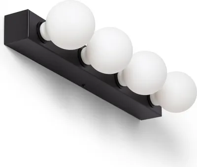 Produktbild von Wandleuchte Metall Badezimmer 4 Strahler Aizkra Schwarz