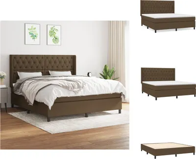 Produktbild von vidaXL Boxspringbett mit Matratze Dunkelbraun 160x200 cm Stoff -  Betten & Bettgestelle
