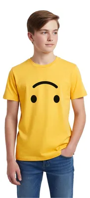 Produktbild von Spreadshirt Emoticon Auf Dem Kopf Kostüm Karneval Gruppenkostüm Teenager Premium T-Shirt, 146/152 (10 Jahre), Sonnengelb