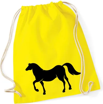 Produktbild von Huuraa Turnbeutel Pferd Silhouette 12 Liter Yellow Baumwolle Rucksack Geschenkidee
