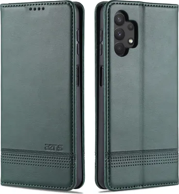 Image de LaimTop Housse en cuir pour Samsung A32 5G, Portefeuille à rabat Fermeture magnétique Stand Housse de protection pour Samsung Galaxy A32 5G Vert