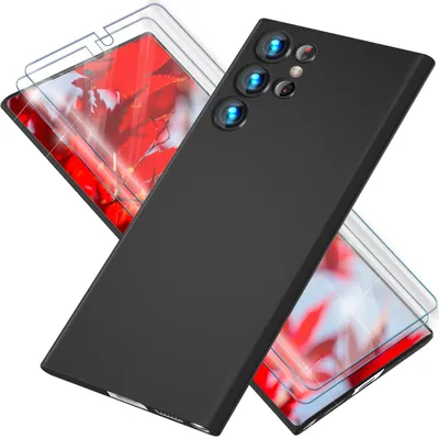 Produktbild von Handy Hülle 0,3mm Dünn für Samsung Galaxy S23 Ultra, 2x Displayschutz Schwarz