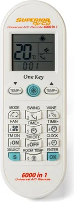 Produktbild von Superior AirCo 6000 Fernbedienung IR Wireless Klimaanlage Drucktasten