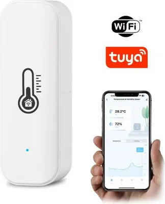 Zdjęcie produktu dla Termometr Czujnik Sensor Temperatury Wilgotności Powietrza WiFi TUYA Smart