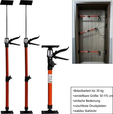 Produktbild von 3x Türspanner Zargenspanner Türfutterstrebe Teleskop Stütze Spanner 50-115cm