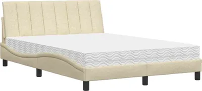 Produktbild von Bett mit Matratze "Hanko" Creme 120x200 cm Stoff