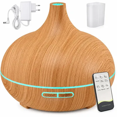Produktbild von Luftbefeuchter, Diffuser, Aroma, Ultraschall-Vergeber, Diffusor, 7 Farben Wechsel, 500ml Wassertank, für Schlafzimmer, Büro, Yoga, Spa, Fernbedienung