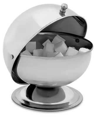 Produktbild von Zuckerdose aus Edelstahl mit Schiebedeckel, für Zuckerwürfel oder Süßigkeiten, Maße: 14 x 13 x 13 cm, Silber