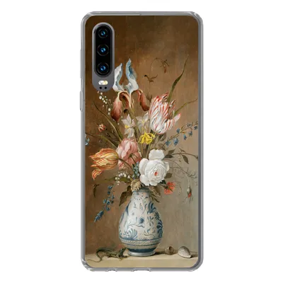 Produktbild von MuchoWow® Handyhülle Schutzhülle Hülle für Huawei P30 Stilleben mit Blumen - Alte Meister - Malerei Silikon Softcase Handy Hülle - Kartenbesitzer