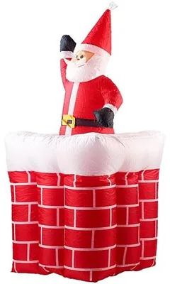Image de Père Noël gonflable avec cheminée, 180 cm