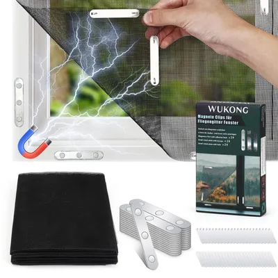 Zdjęcie produktu dla Solidchoice - Zestaw 2 magnetycznych siatek przeciw komarom do okna, 150 x 130 cm