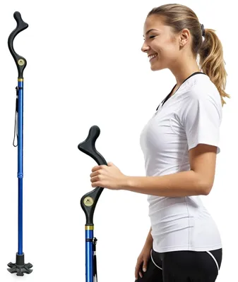 Image de Béquille pliable pour personnes âgées, avec hauteur réglable