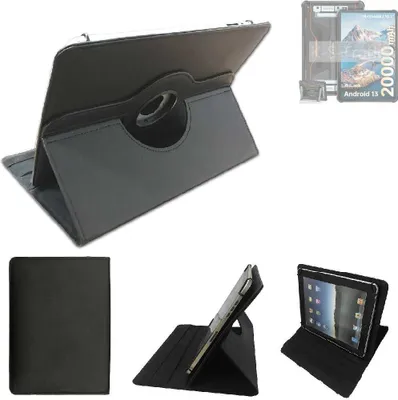 Produktbild von High quality kompatibel mit Oukitel RT6 Schutz Hülle 360° Tablet Case Schutzhülle Flip Cover  schwarz. Tablet Hülle drehbar Standfunktion Ultra